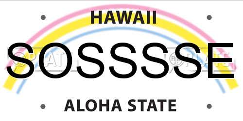 SOSSSSE Hawaii License Plate