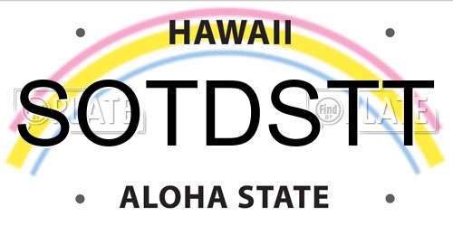 SOTDSTT Hawaii License Plate