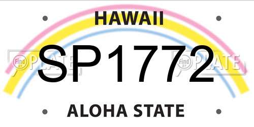 SP1772 Hawaii License Plate