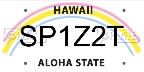 SP1Z2T Hawaii License Plate