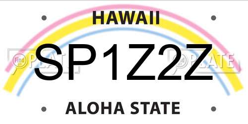 SP1Z2Z Hawaii License Plate