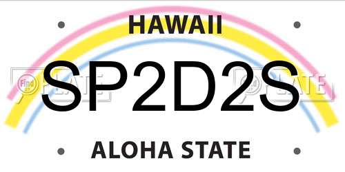 SP2D2S Hawaii License Plate
