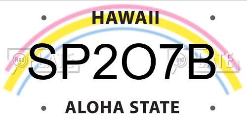 SP2O7B Hawaii License Plate