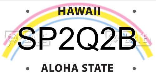 SP2Q2B Hawaii License Plate