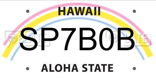 SP7B0B Hawaii License Plate