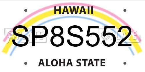 SP8S552 Hawaii License Plate