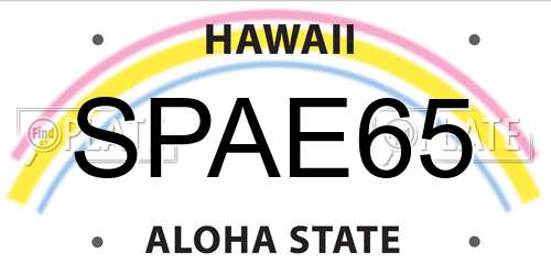 SPAE65 Hawaii License Plate
