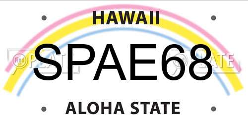 SPAE68 Hawaii License Plate