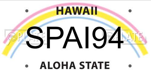 SPAI94 Hawaii License Plate