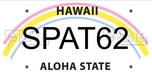 SPAT62 Hawaii License Plate