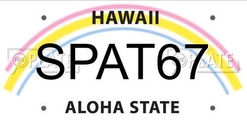 SPAT67 Hawaii License Plate