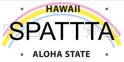 SPATTTA Hawaii License Plate