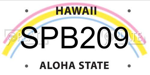 SPB209 Hawaii License Plate