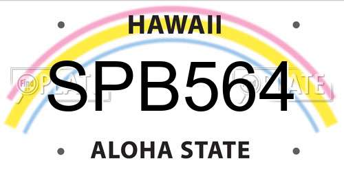 SPB564 Hawaii License Plate
