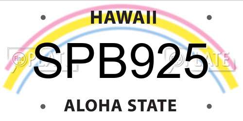 SPB925 Hawaii License Plate