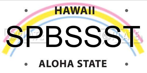 SPBSSST Hawaii License Plate