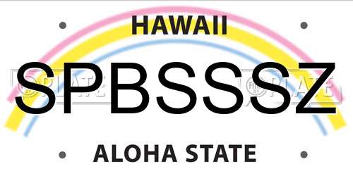 SPBSSSZ Hawaii License Plate