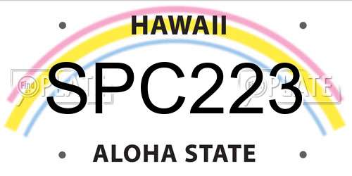 SPC223 Hawaii License Plate