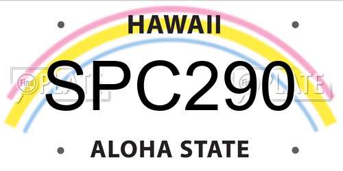 SPC290 Hawaii License Plate