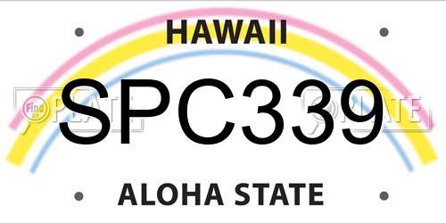 SPC339 Hawaii License Plate
