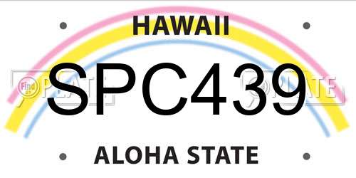 SPC439 Hawaii License Plate