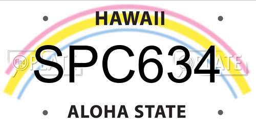 SPC634 Hawaii License Plate