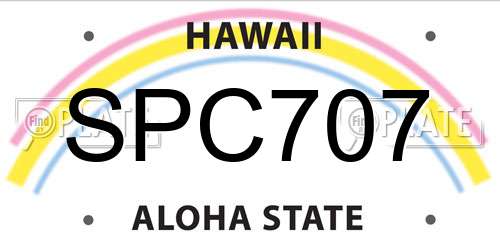 SPC707 Hawaii License Plate
