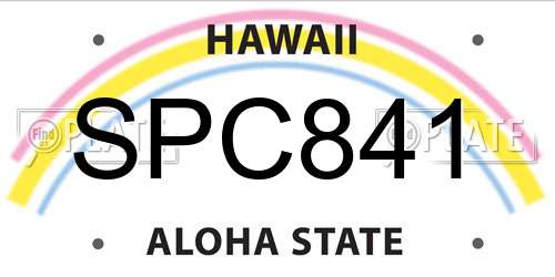SPC841 Hawaii License Plate
