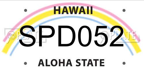 SPD052 Hawaii License Plate