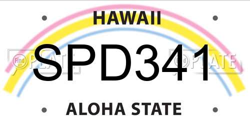 SPD341 Hawaii License Plate