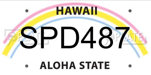 SPD487 Hawaii License Plate