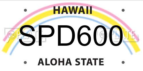 SPD600 Hawaii License Plate