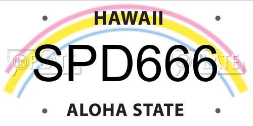 SPD666 Hawaii License Plate