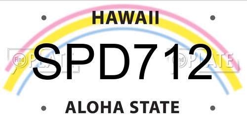 SPD712 Hawaii License Plate