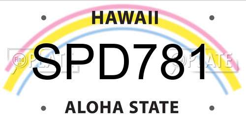 SPD781 Hawaii License Plate