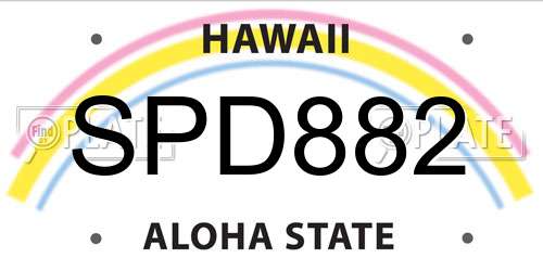 SPD882 Hawaii License Plate