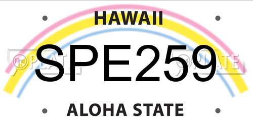 SPE259 Hawaii License Plate
