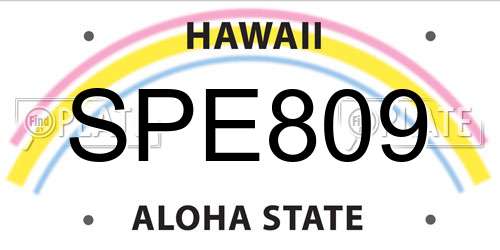 SPE809 Hawaii License Plate