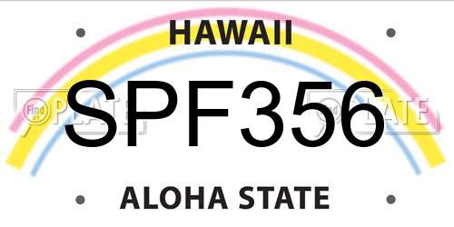 SPF356 Hawaii License Plate