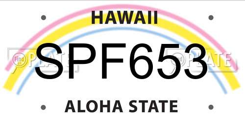 SPF653 Hawaii License Plate