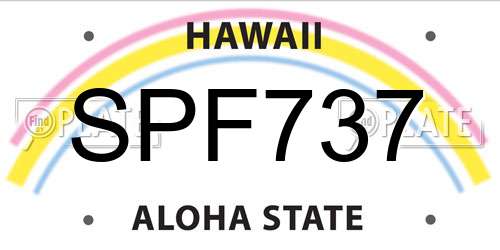 SPF737 Hawaii License Plate