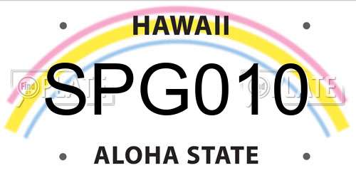 SPG010 Hawaii License Plate