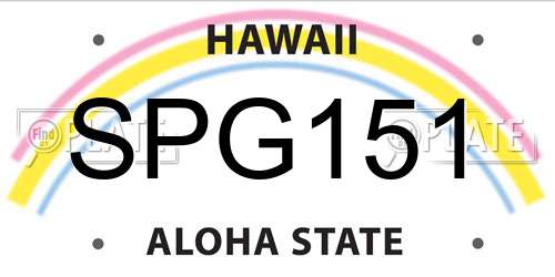 SPG151 Hawaii License Plate