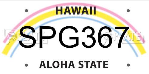 SPG367 Hawaii License Plate