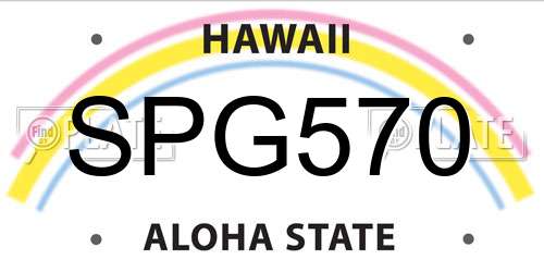 SPG570 Hawaii License Plate