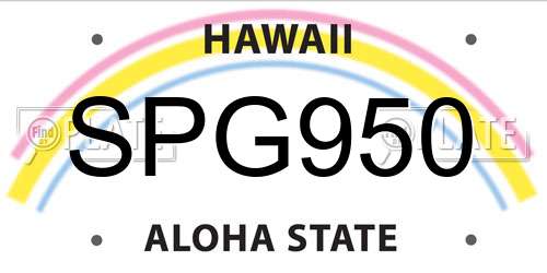 SPG950 Hawaii License Plate
