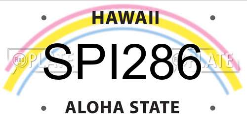SPI286 Hawaii License Plate