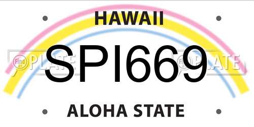 SPI669 Hawaii License Plate