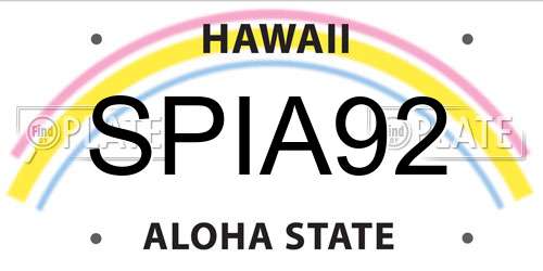 SPIA92 Hawaii License Plate