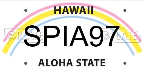 SPIA97 Hawaii License Plate